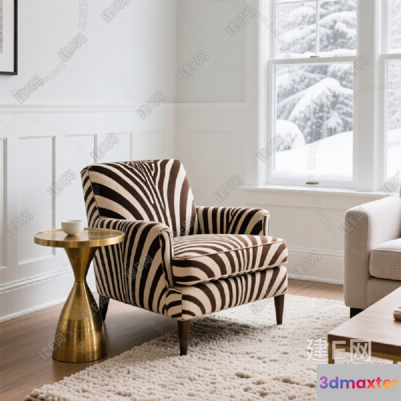 Cozy Living Room 3D Model - 11160 - VRAY Render