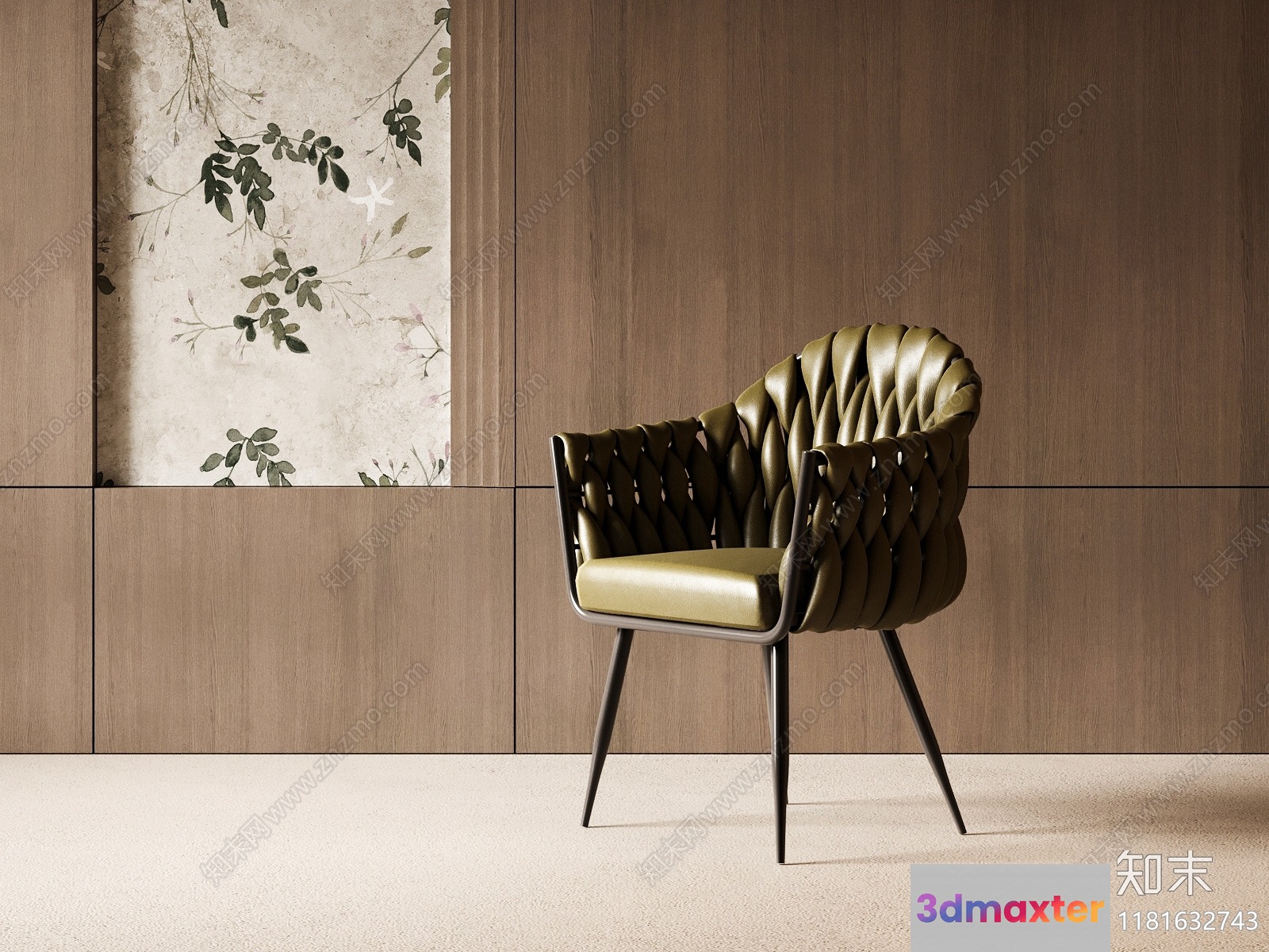 Modern Green Chair 3D Model - 14986 - VRAY Render