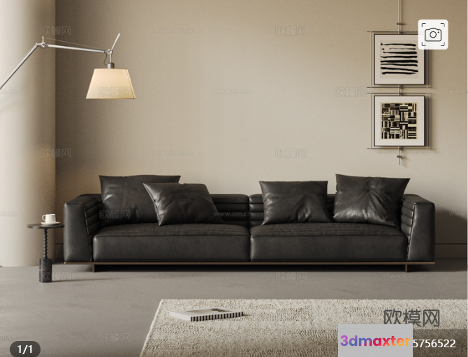 Modern Living Room 3D Model - 9375 - VRAY Render