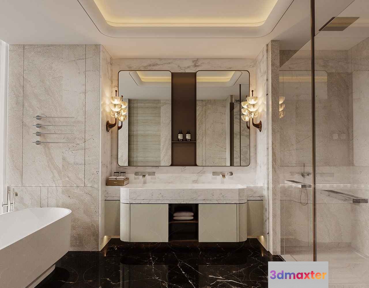 A Modern Bathroom 3D Model - 8435 - CORONA Render