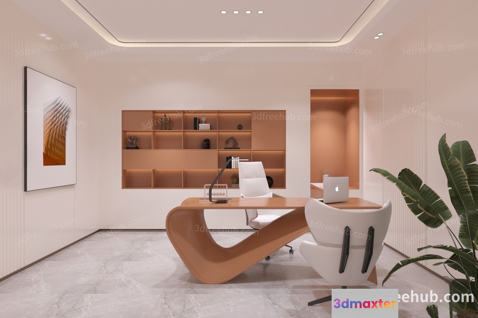 Modern Office Space 3D Model - 23545 - VRAY Render