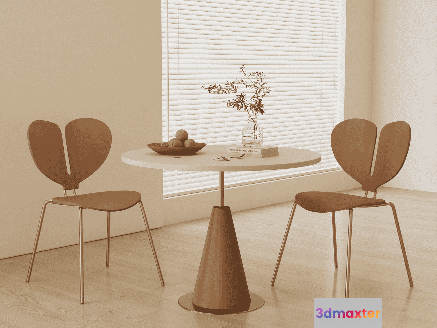 Modern Minimalist Dining Room 3D Model - 14639 - VRAY Render