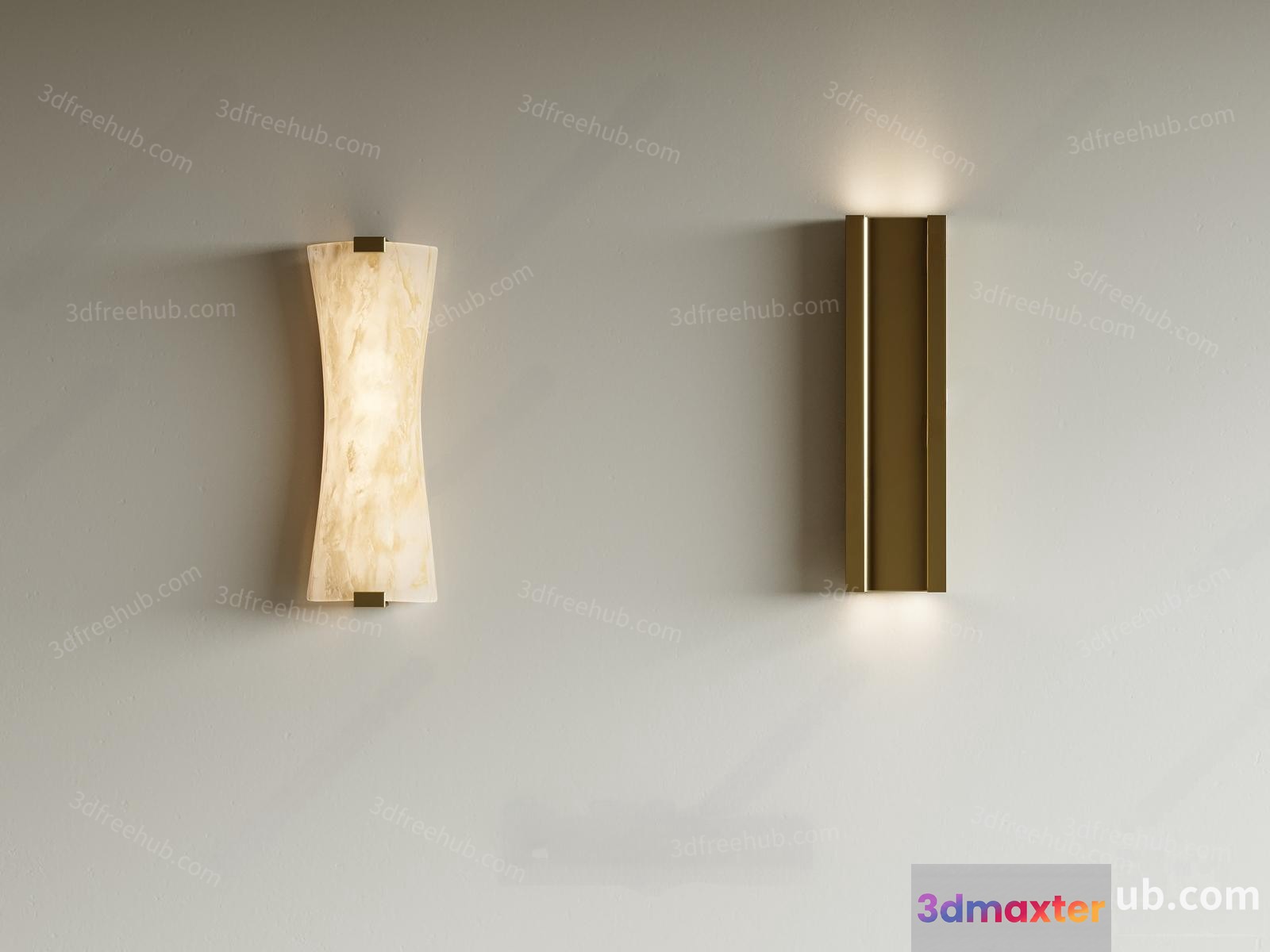 Gold Light Fixture 3D Model - 21210 - VRAY Render