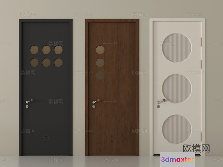 Three Doors With Circular Designs 3D Model - 6001 - VRAY Render