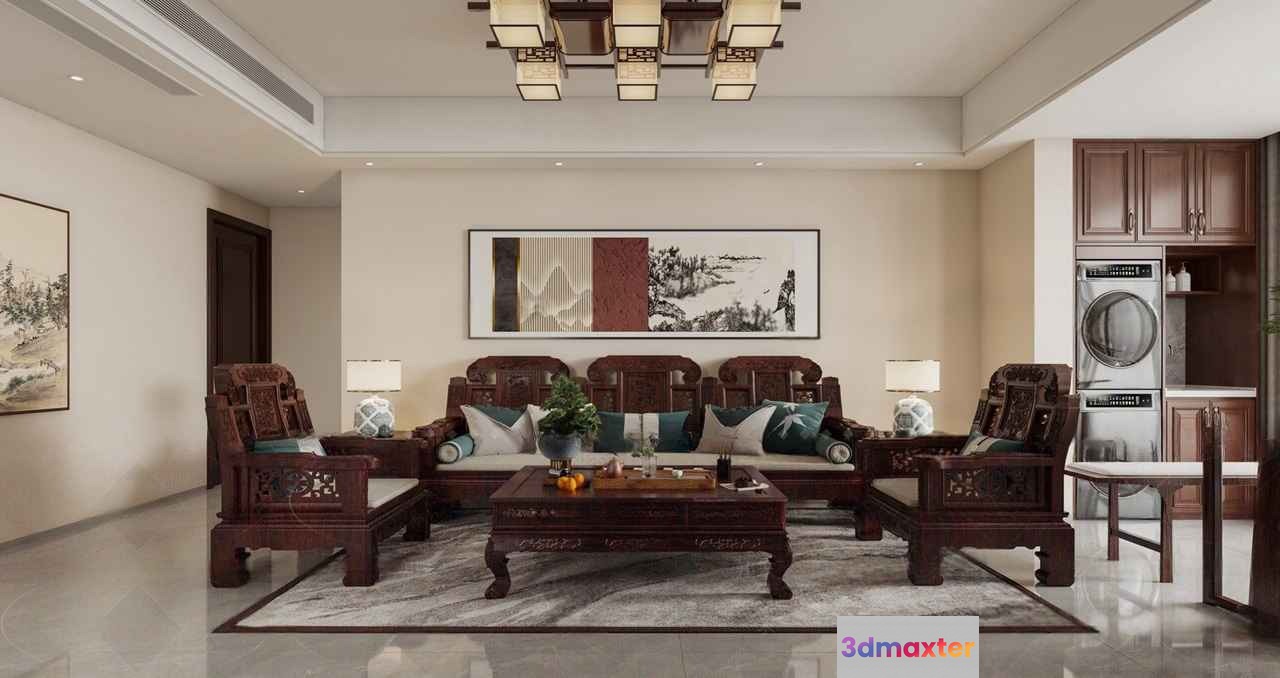 Modern Living Room 3D Model - 8901 - VRAY Render
