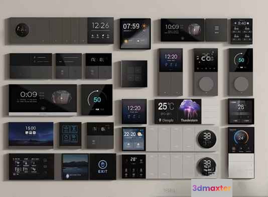 A Wall-Mounted Smart Home Control System 3D Model - 23708 - VRAY Render