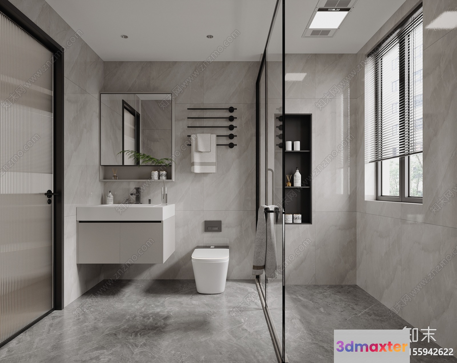 Modern Bathroom 3D Model - 17526 - CORONA Render