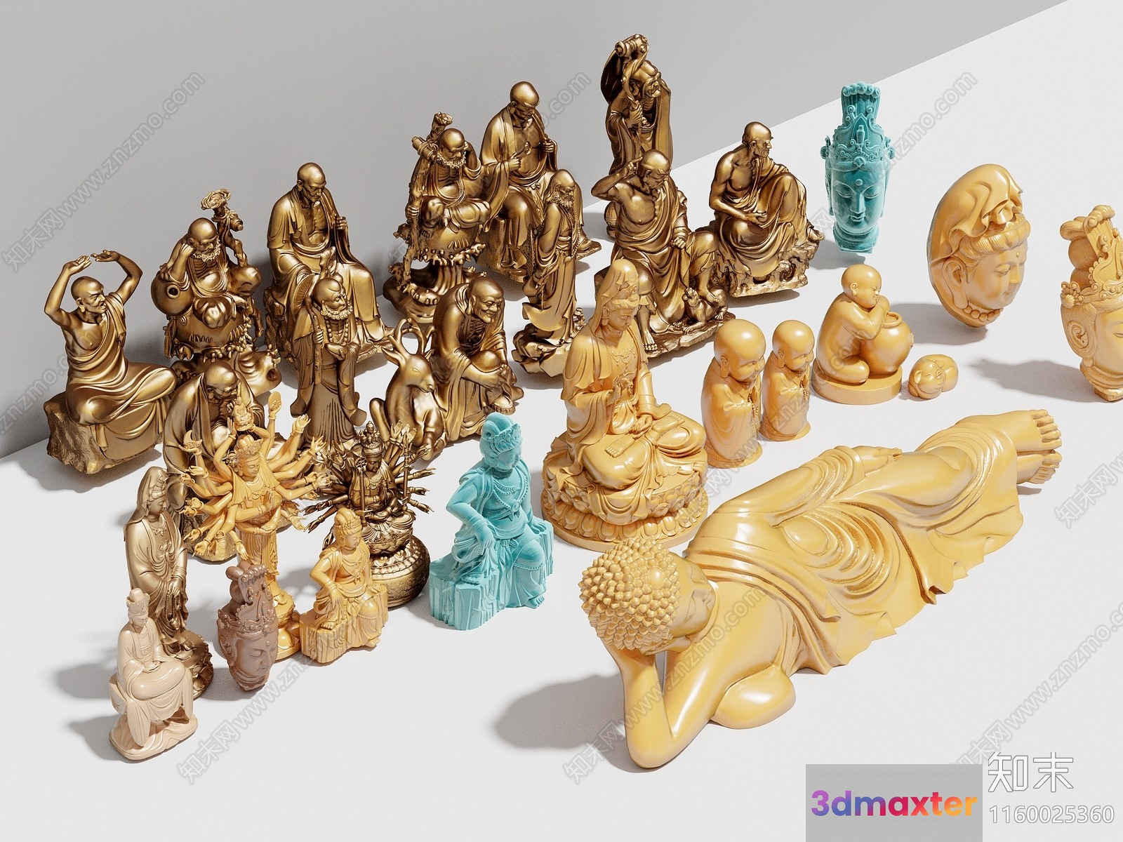 Buddha Statues 3D Model - 17971 - VRAY Render
