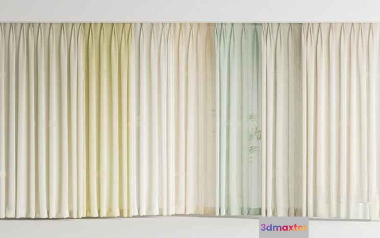White Curtains 3D Model - 11424 - VRAY Render