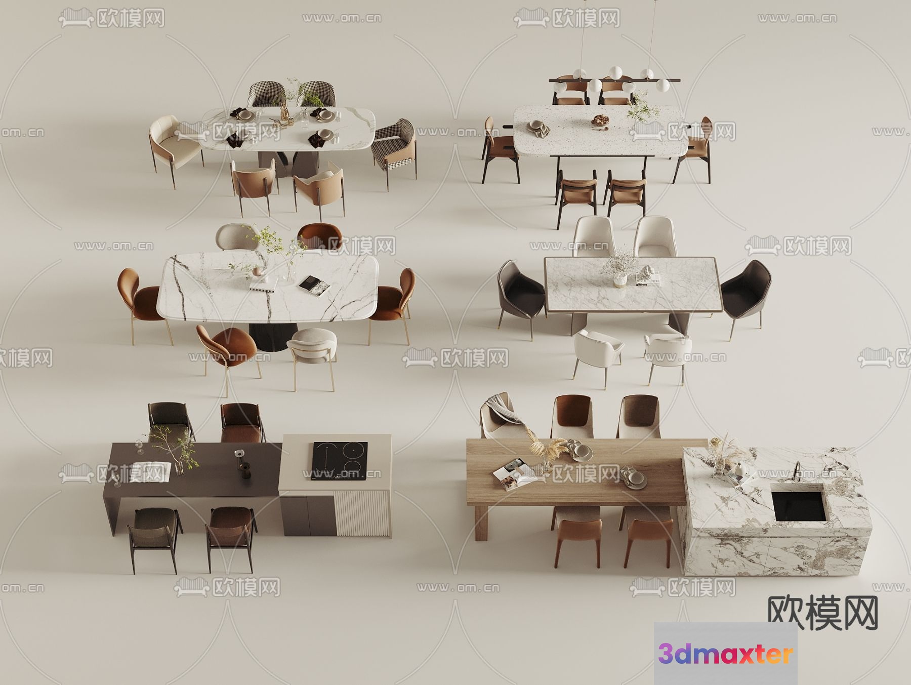Modern Dining Room 3D Model - 5143 - VRAY Render