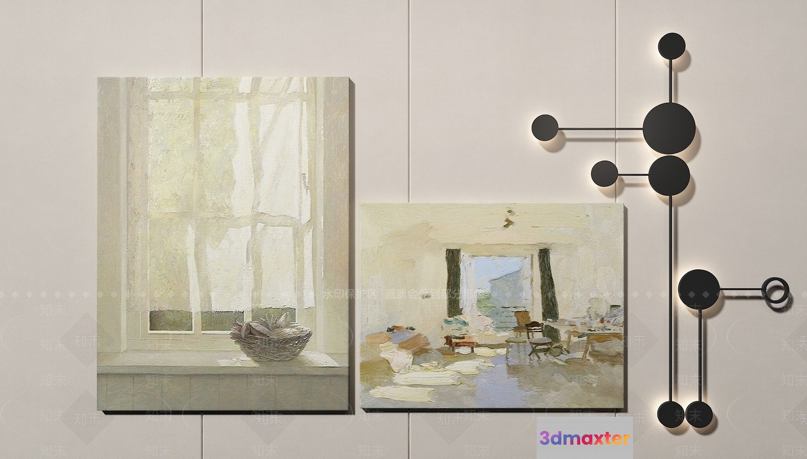 Modern Art Pieces 3D Model - 11740 - VRAY Render