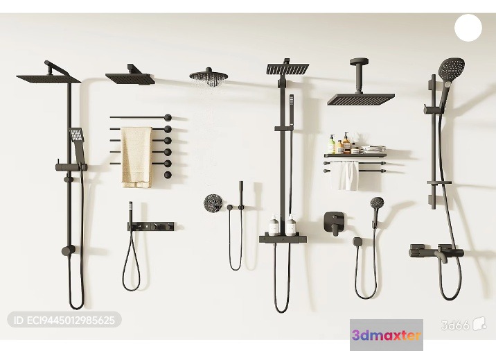 Modern Shower Fixtures 3D Model - 10472 - VRAY Render