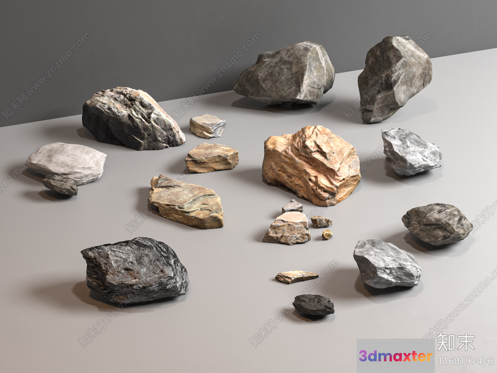 Rocks And Stones 3D Model - 21448 - VRAY Render