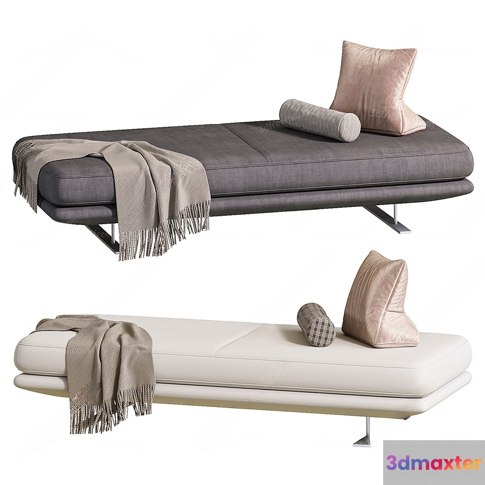 Modern Futon Sofa 3D Model - 19425 - VRAY Render