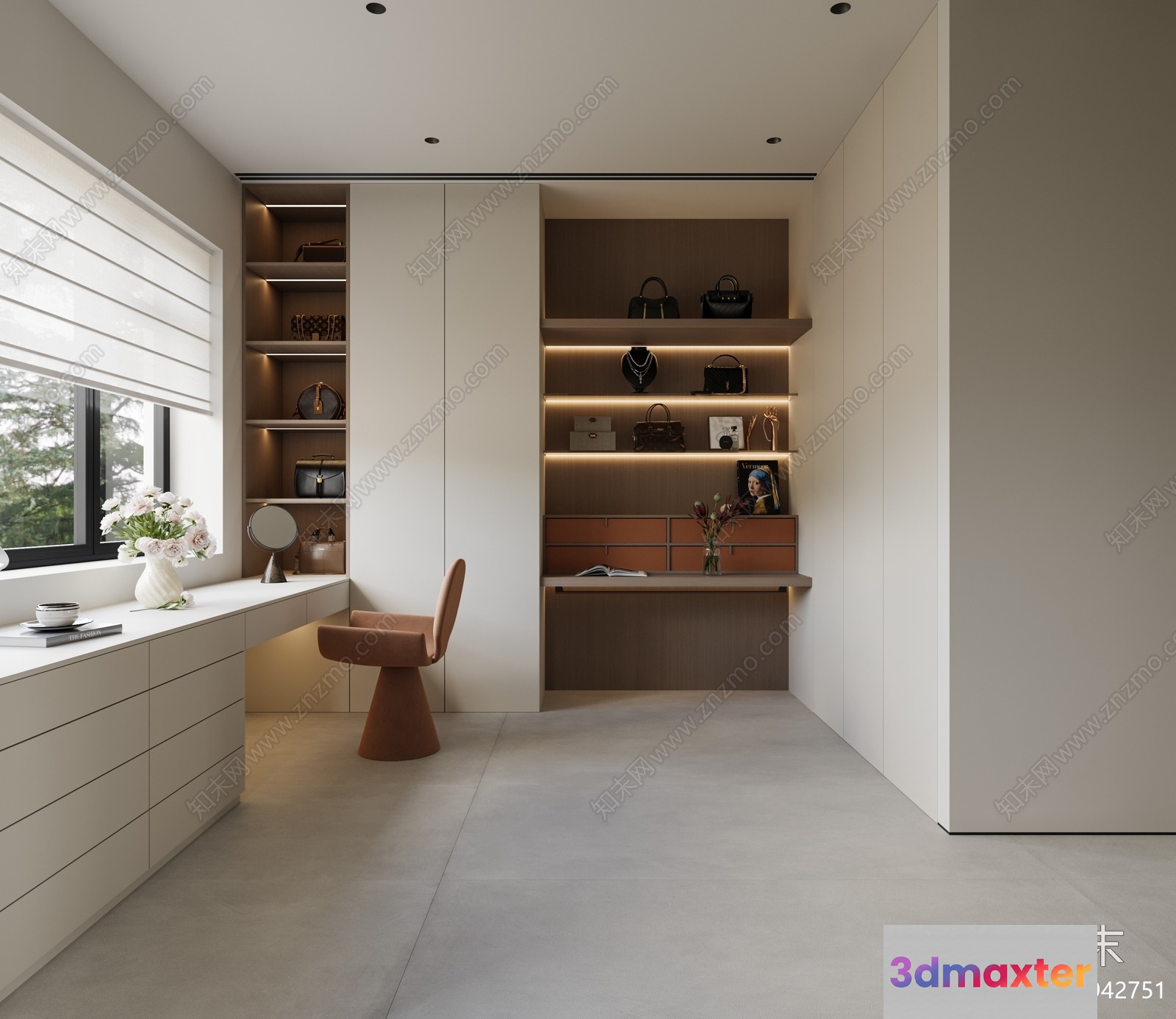Modern Minimalist Home Office 3D Model - 10941 - VRAY Render