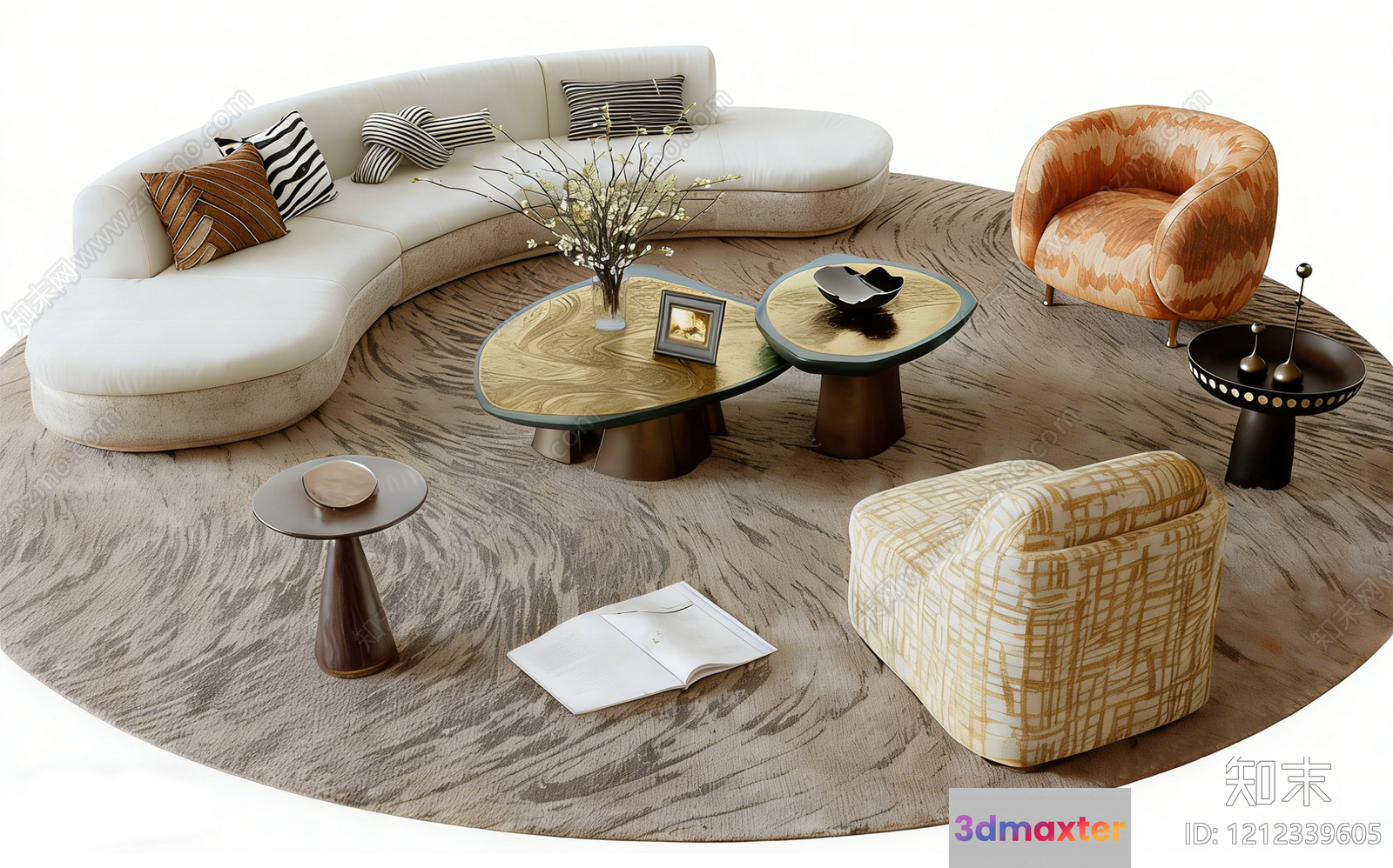 Modern Living Room 3D Model - 3002 - VRAY Render