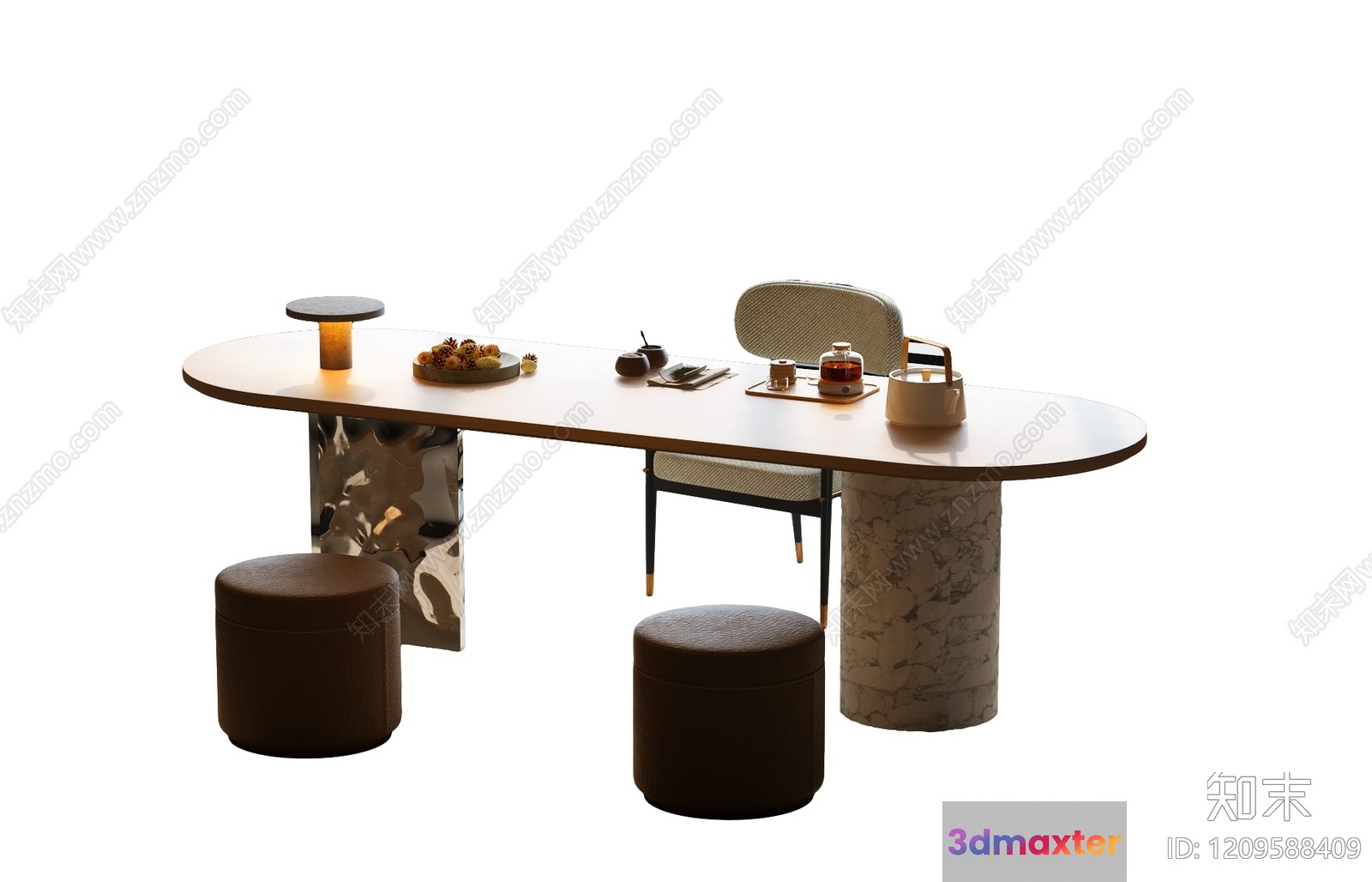 Modern Table And Chairs 3D Model - 13107 - VRAY Render