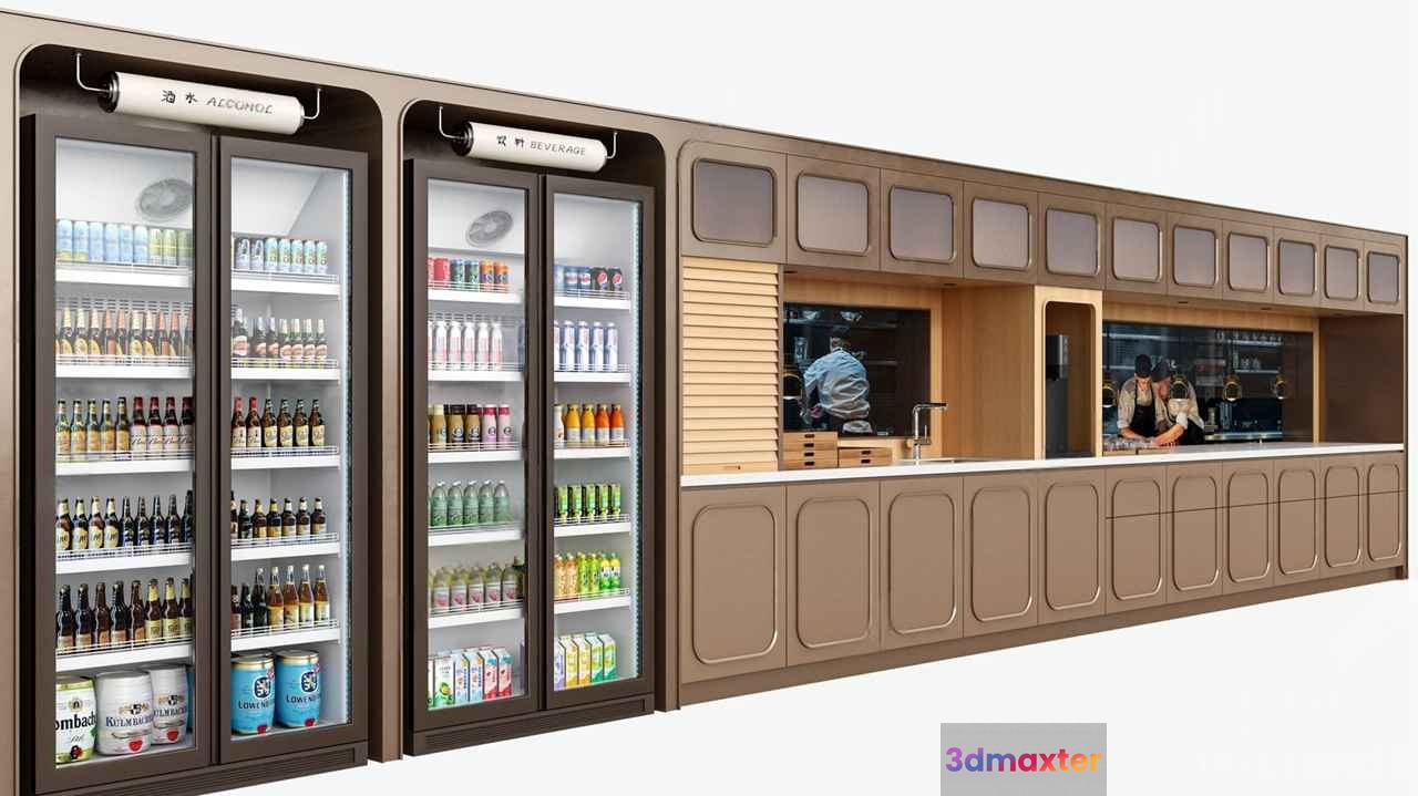 Modern Beverage Bar 3D Model - 10804 - VRAY Render