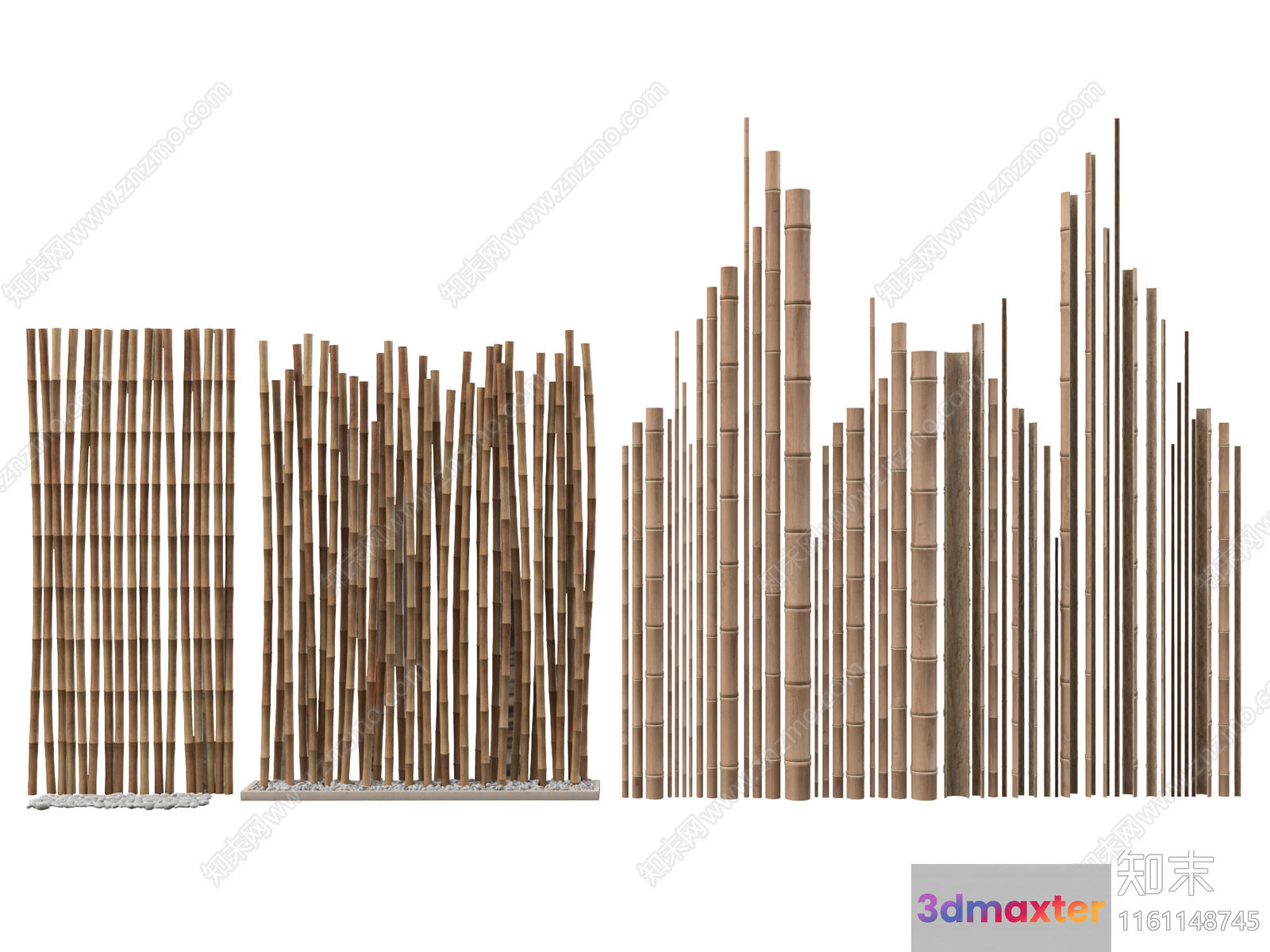 Abstract Bamboo Art Pieces 3D Model - 4659 - VRAY Render