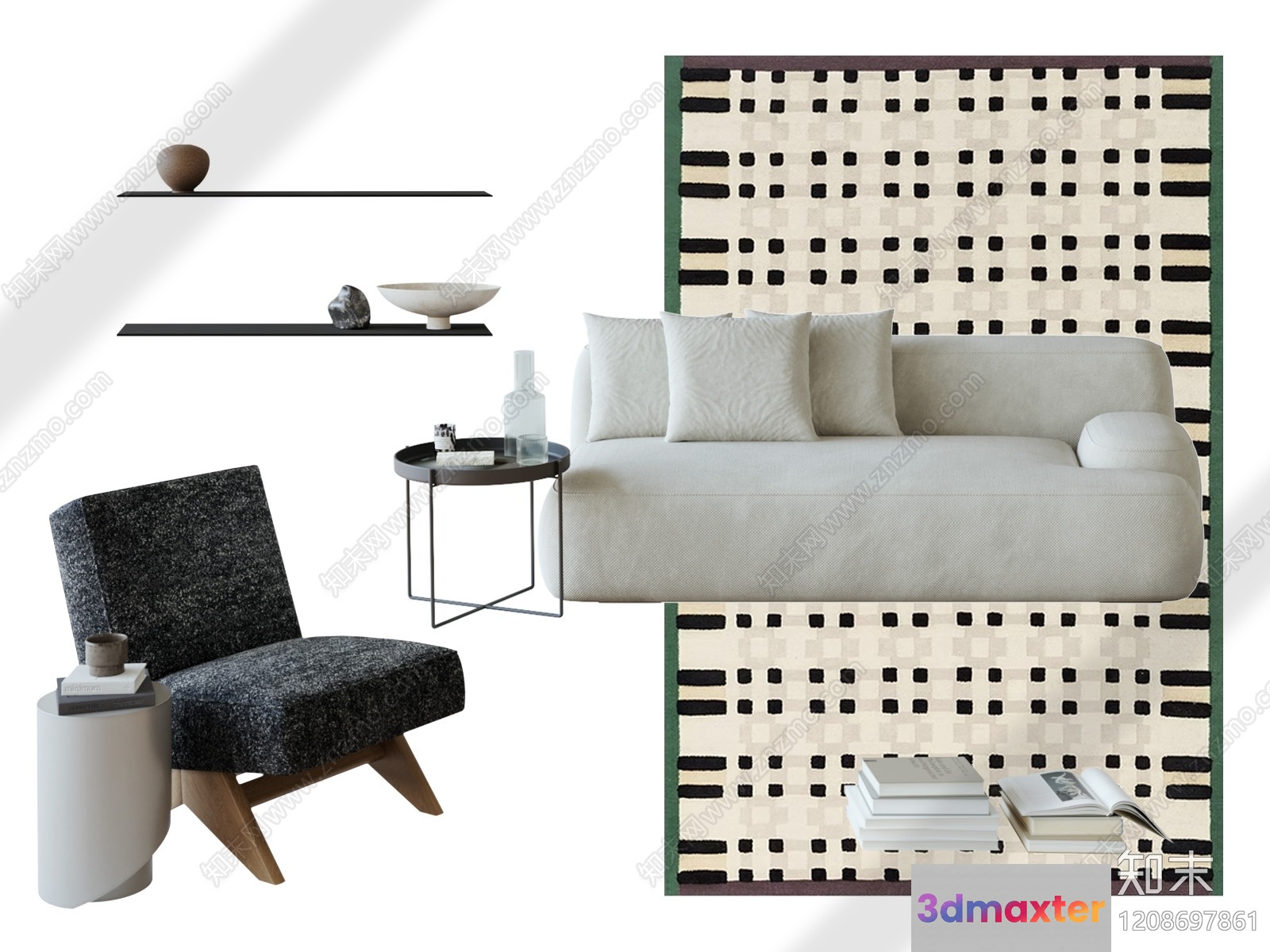 Modern Living Room 3D Model - 8806 - VRAY Render