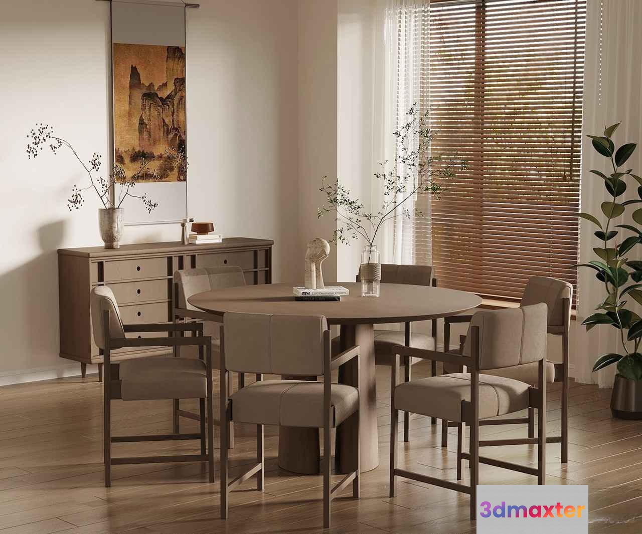 Modern Dining Room 3D Model - 7544 - VRAY Render