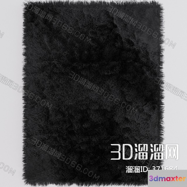Cozy Black Rug 3D Model - 12882 - VRAY Render