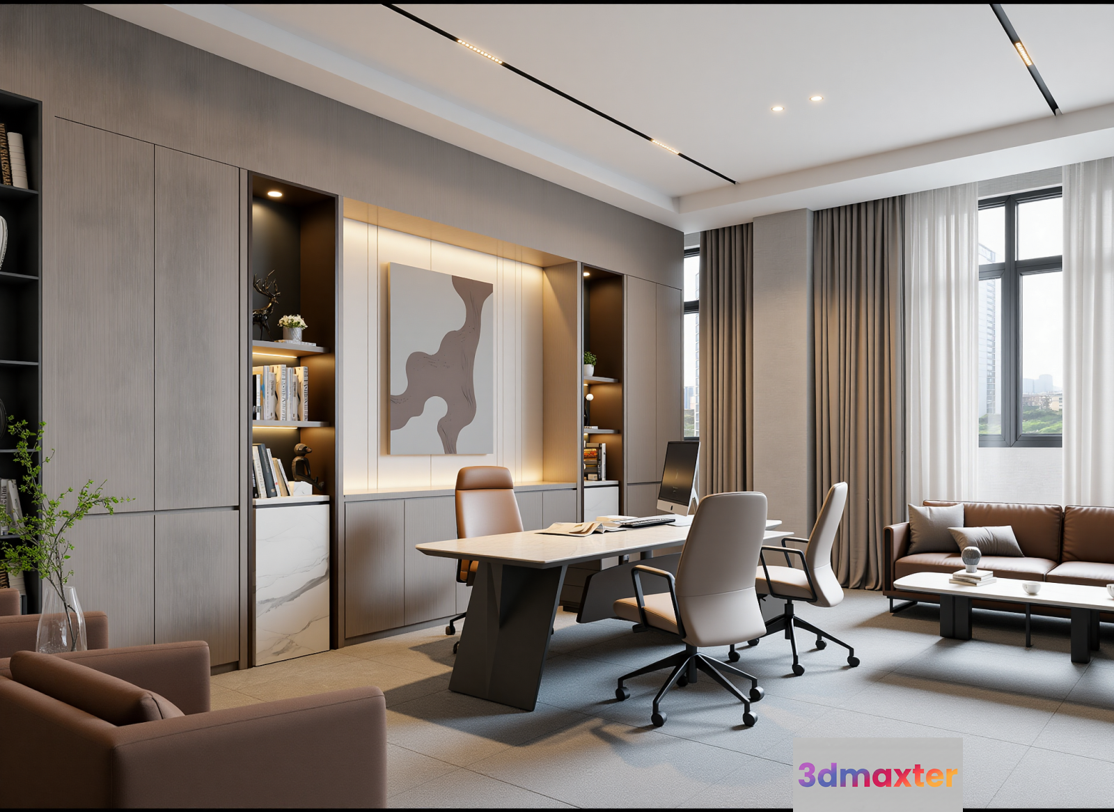 Modern Office Space 3D Model - 21904 - VRAY Render