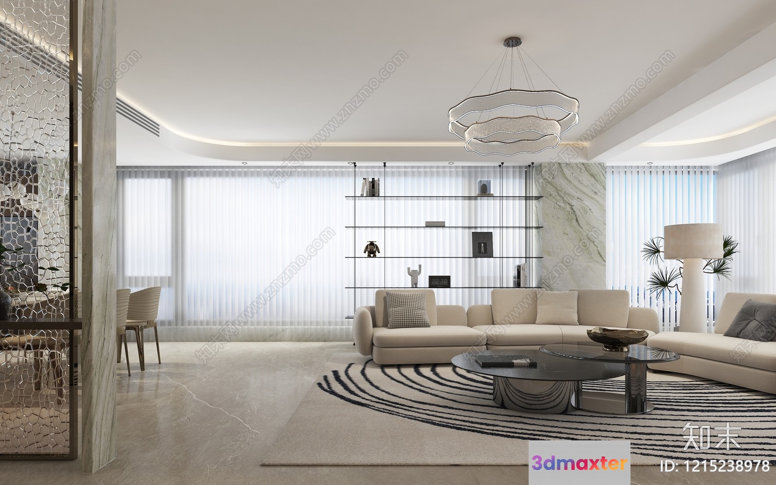 Modern Living Room 3D Model - 16847 - VRAY Render