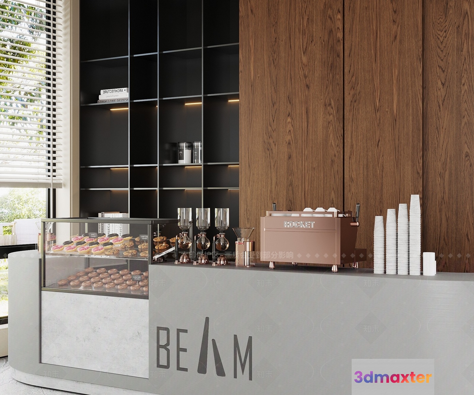 A Modern Coffee Bar 3D Model - 209 - VRAY Render