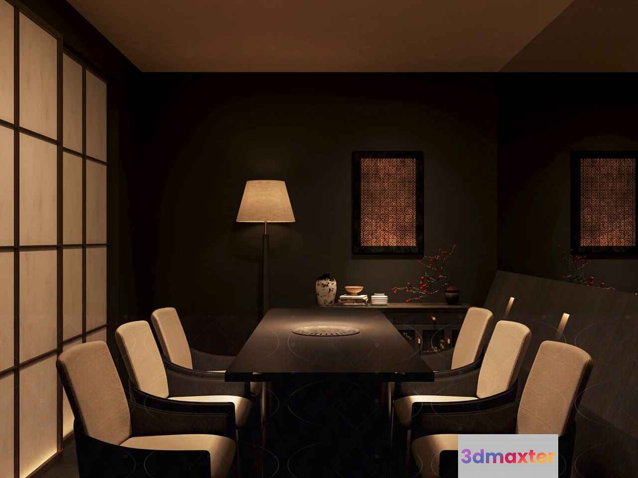 A Large Dining Table 3D Model - 23357 - CORONA Render