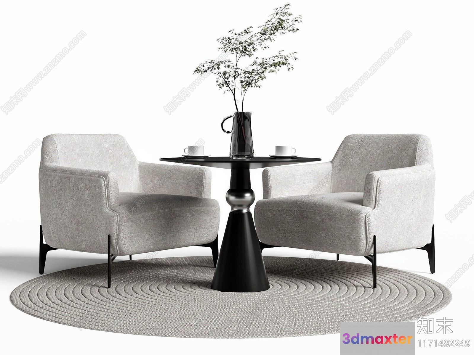 Modern Living Room 3D Model - 4335 - VRAY Render