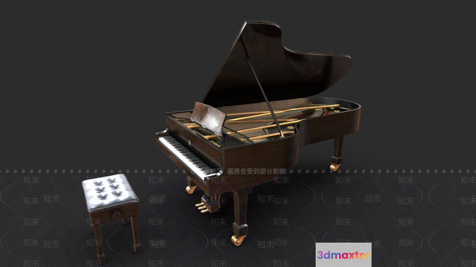 A Grand Piano 3D Model - 5476 - VRAY Render