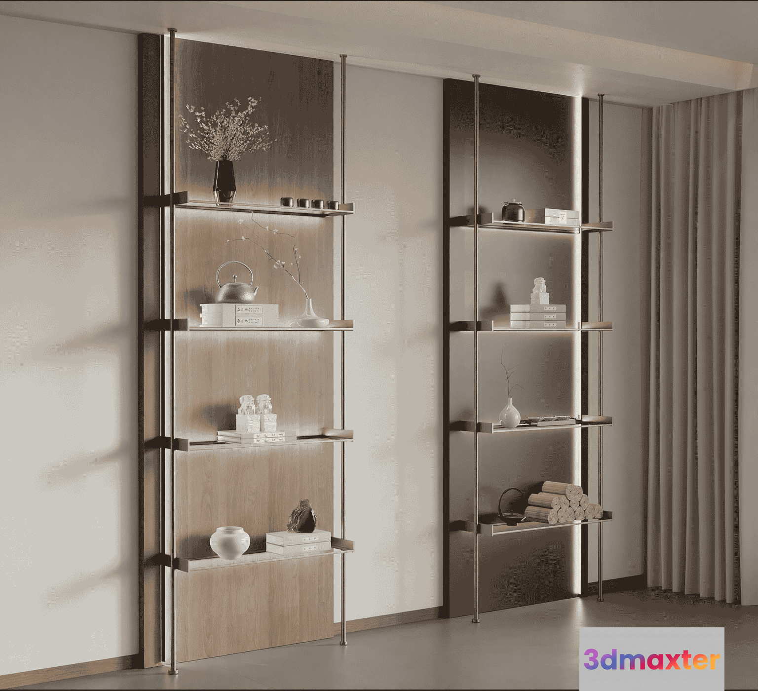 Modern Shelving Unit 3D Model - 15373 - VRAY Render