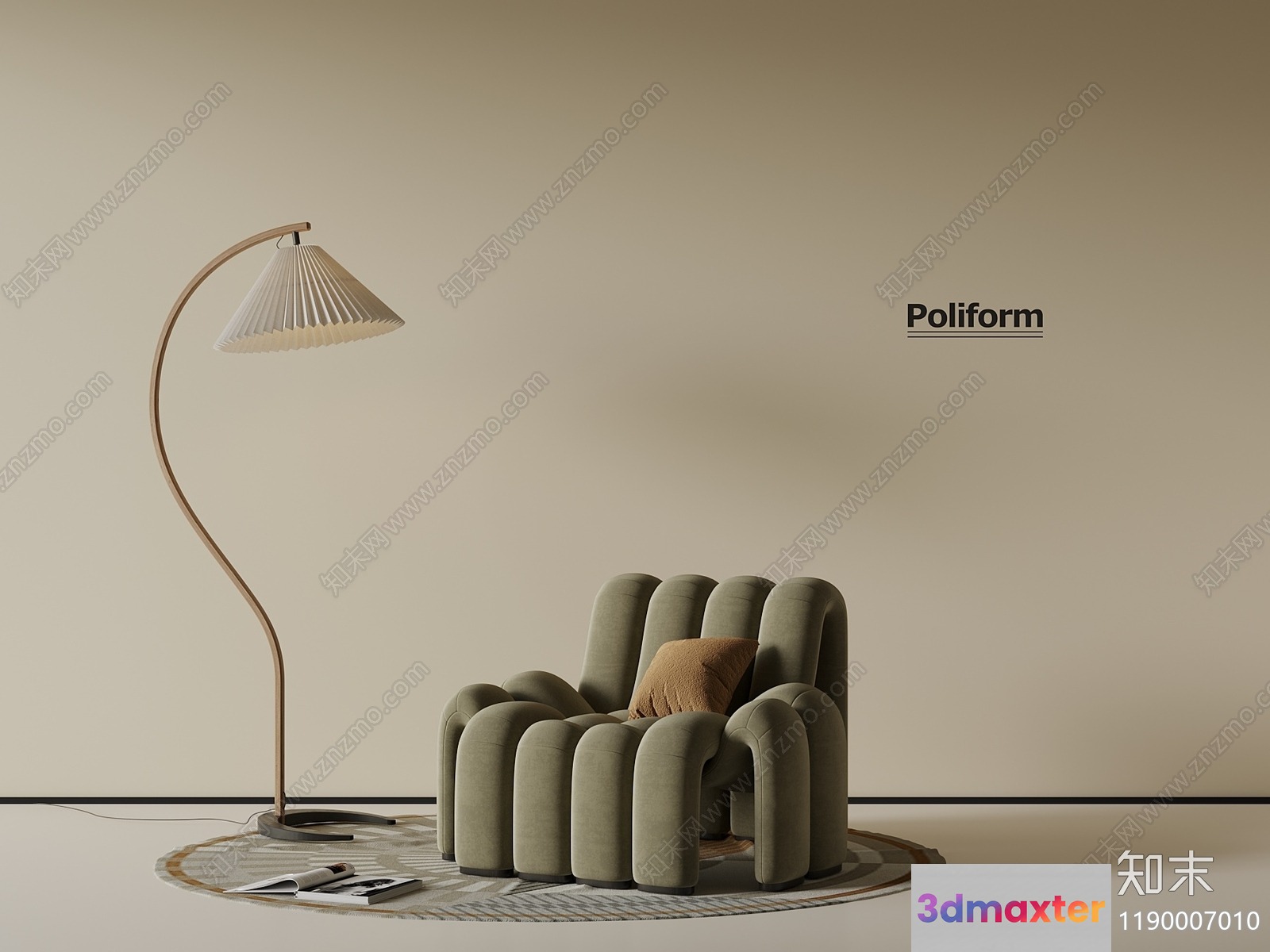 Modern Living Room 3D Model - 8278 - VRAY Render