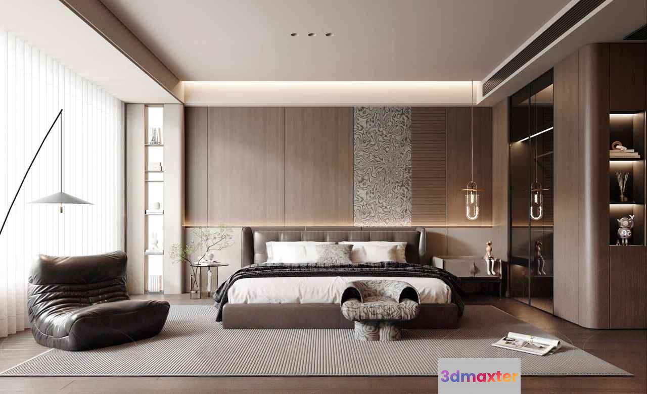 Modern Bedroom 3D Model - 8764 - VRAY Render