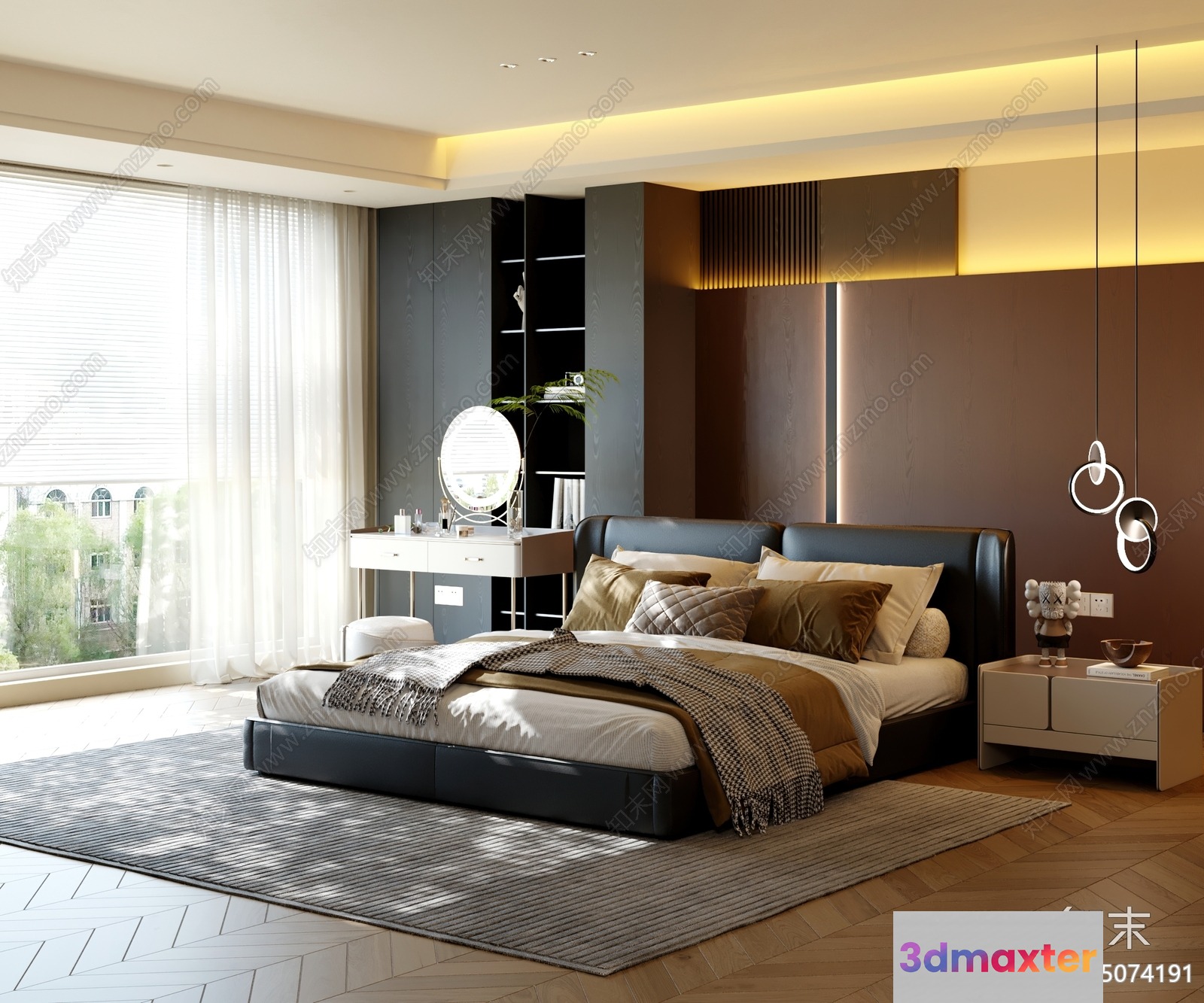 Modern Contemporary Bedroom 3D Model - 12612 - CORONA Render