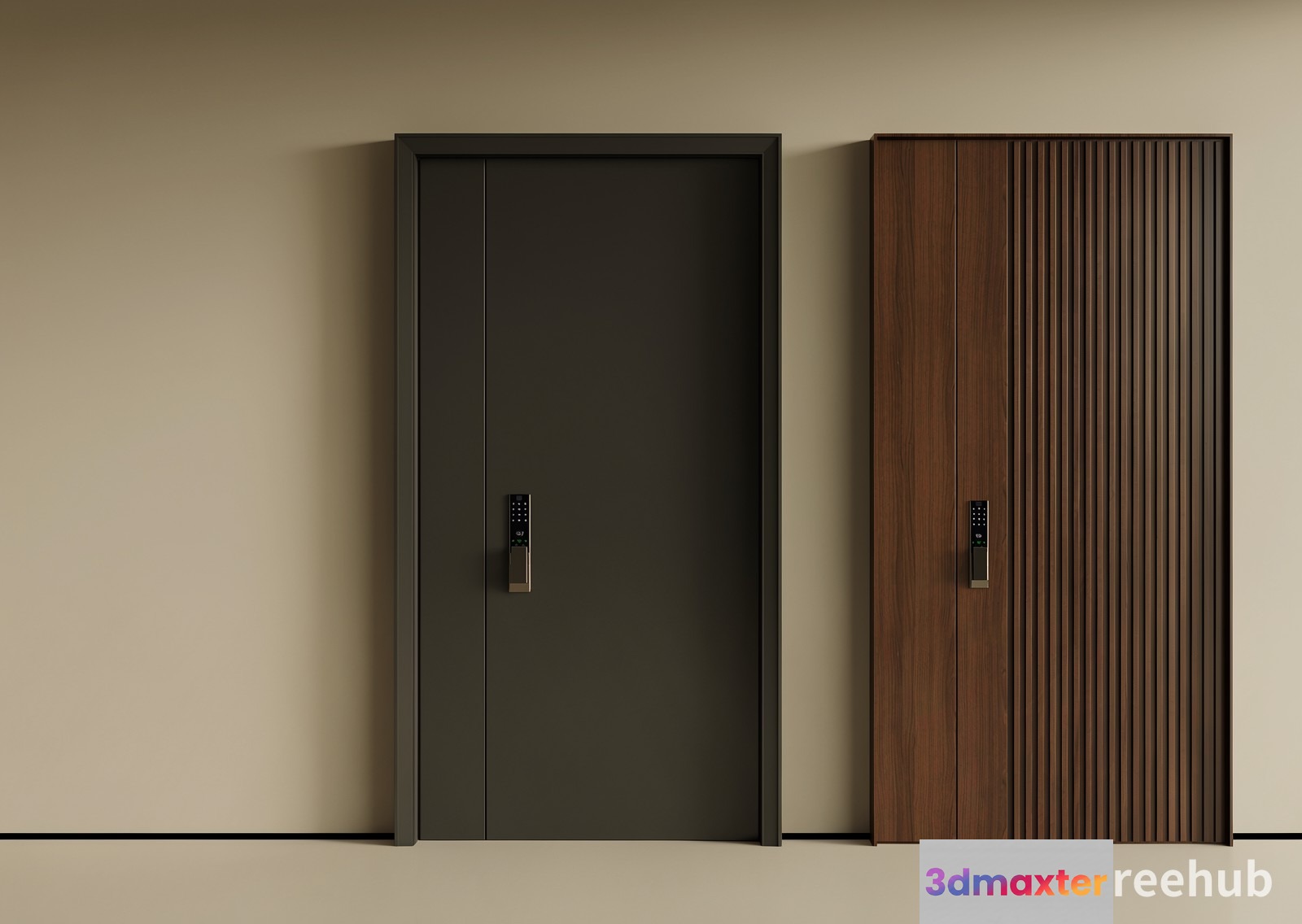 Modern Wooden Doors 3D Model - 19894 - VRAY Render