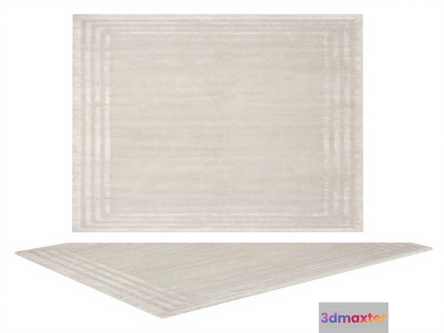 A Rectangular Rug With A Border 3D Model - 2556 - VRAY Render