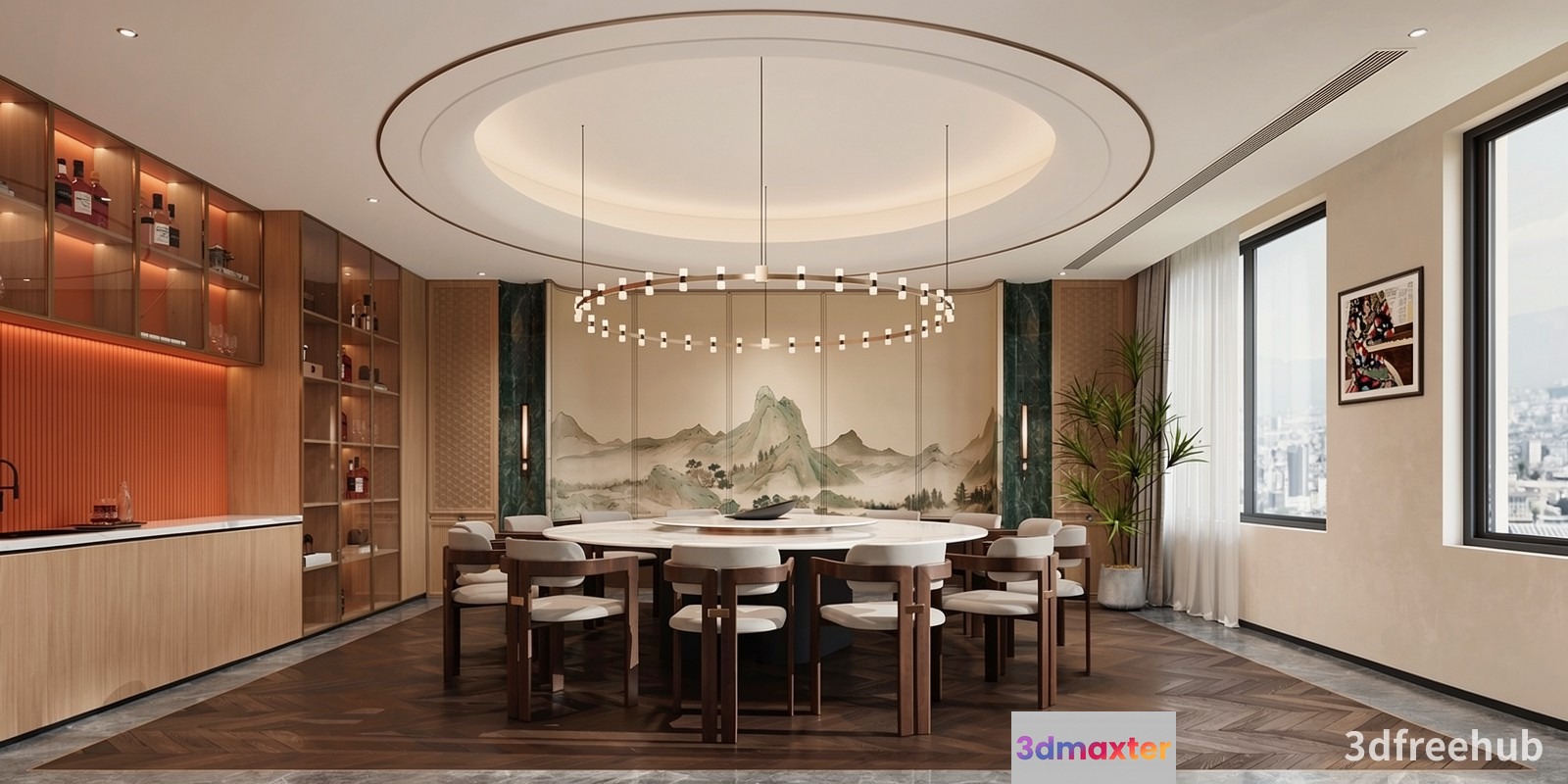 Modern Dining Room 3D Model - 21223 - VRAY Render