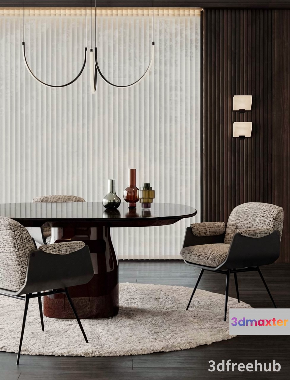 Modern Dining Room 3D Model - 20495 - VRAY Render