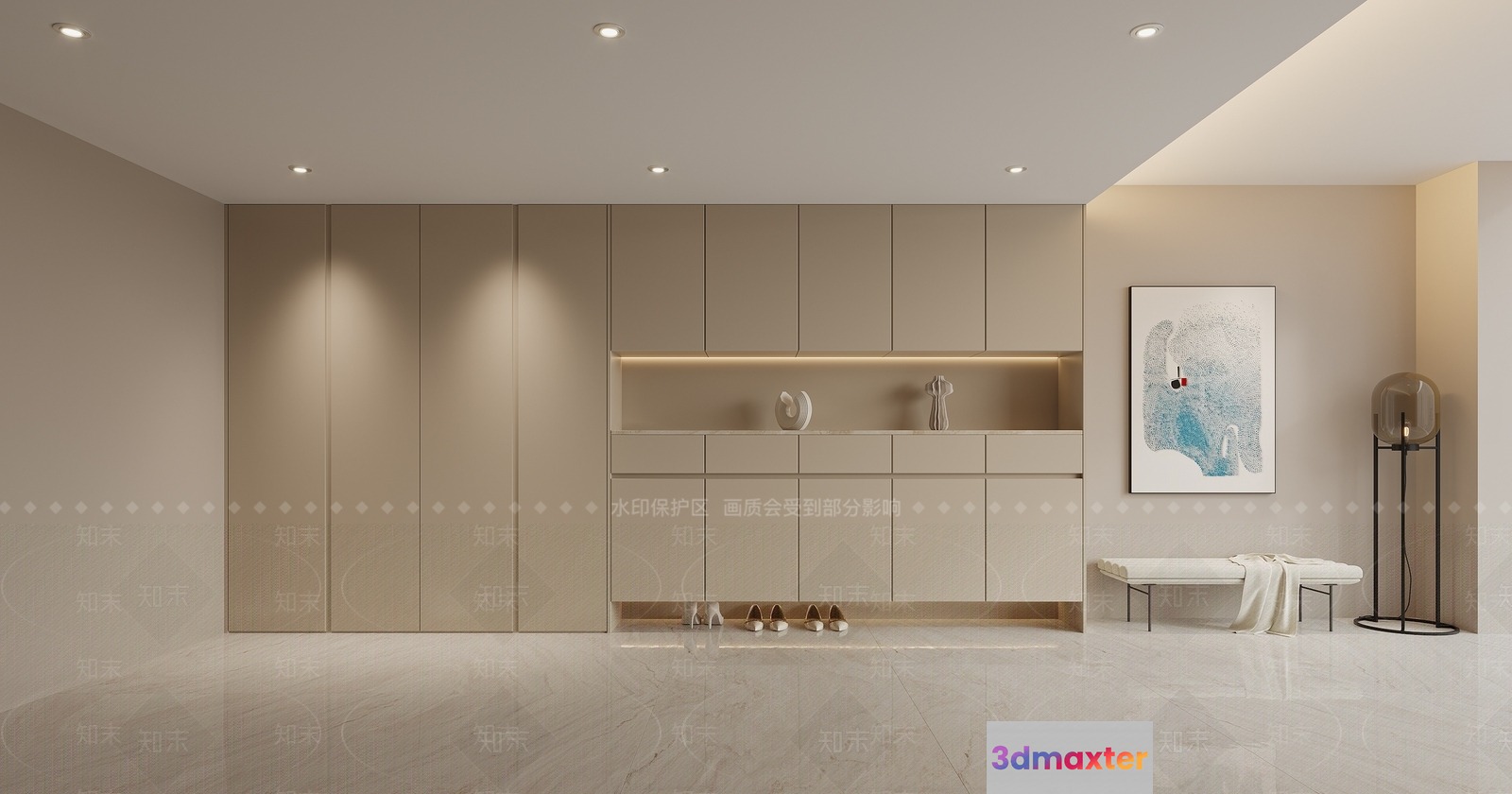 Modern Minimalist Room 3D Model - 6501 - VRAY Render