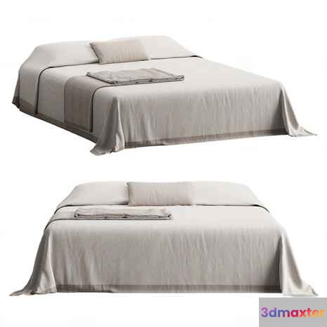 Two Beds With White Sheets 3D Model - 3635 - CORONA Render