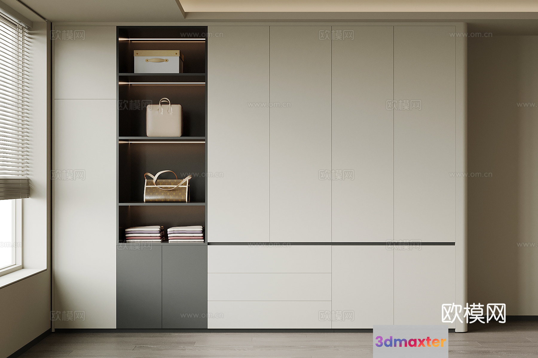 Modern Wardrobe Closet 3D Model - 13340 - VRAY Render