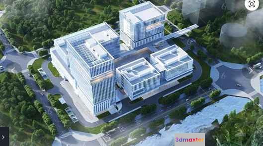 Aerial View Of A Large Building Complex 3D Model - 17498 - VRAY Render