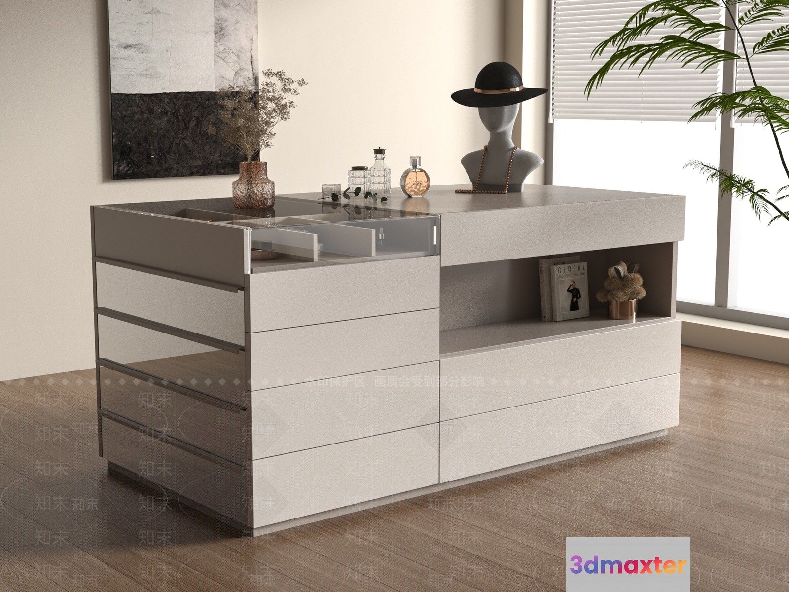 Modern Dresser With Drawers 3D Model - 18262 - VRAY Render