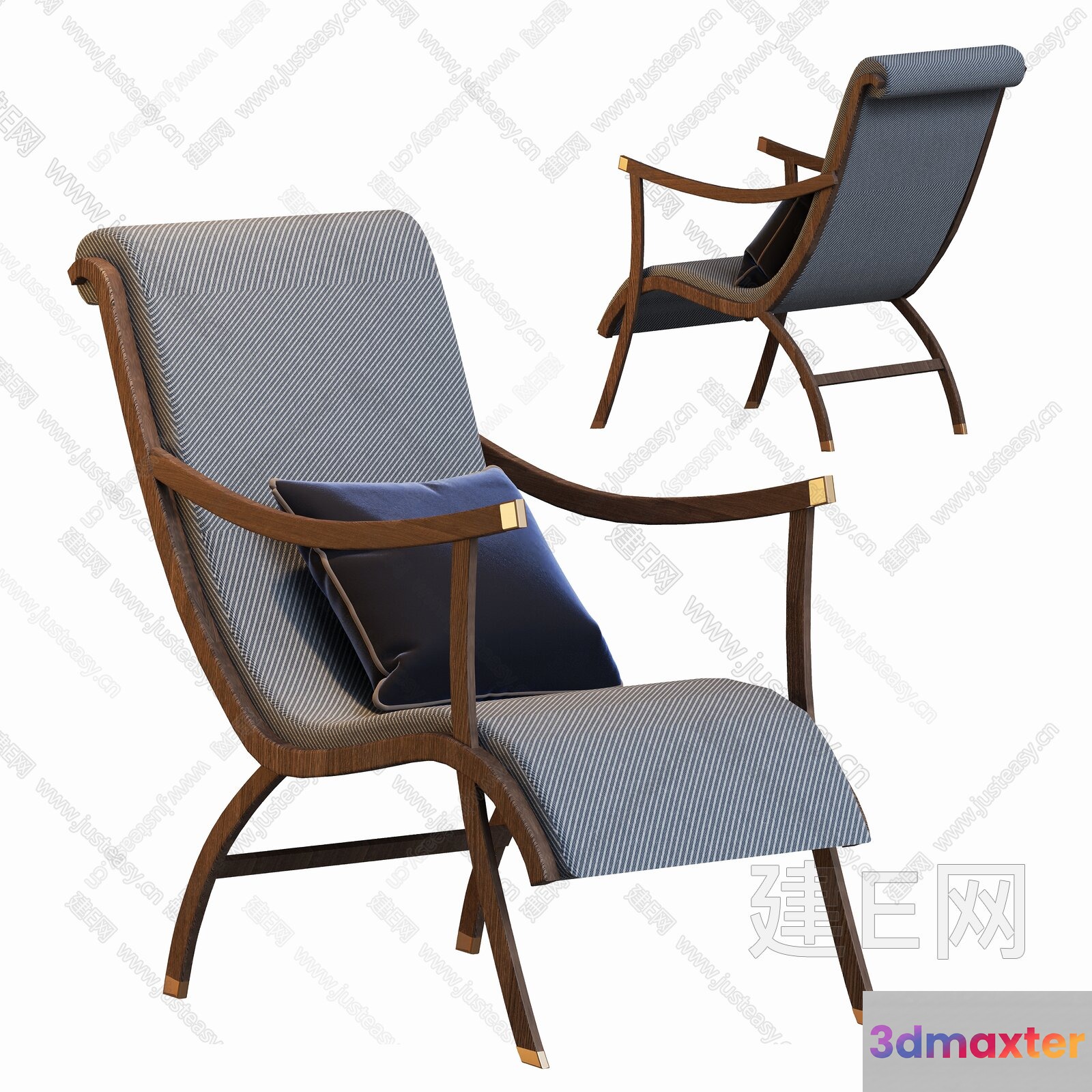 Wooden Armchair 3D Model - 6830 - VRAY Render