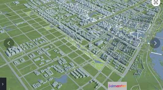 Aerial View Of A City 3D Model - 23692 - VRAY Render