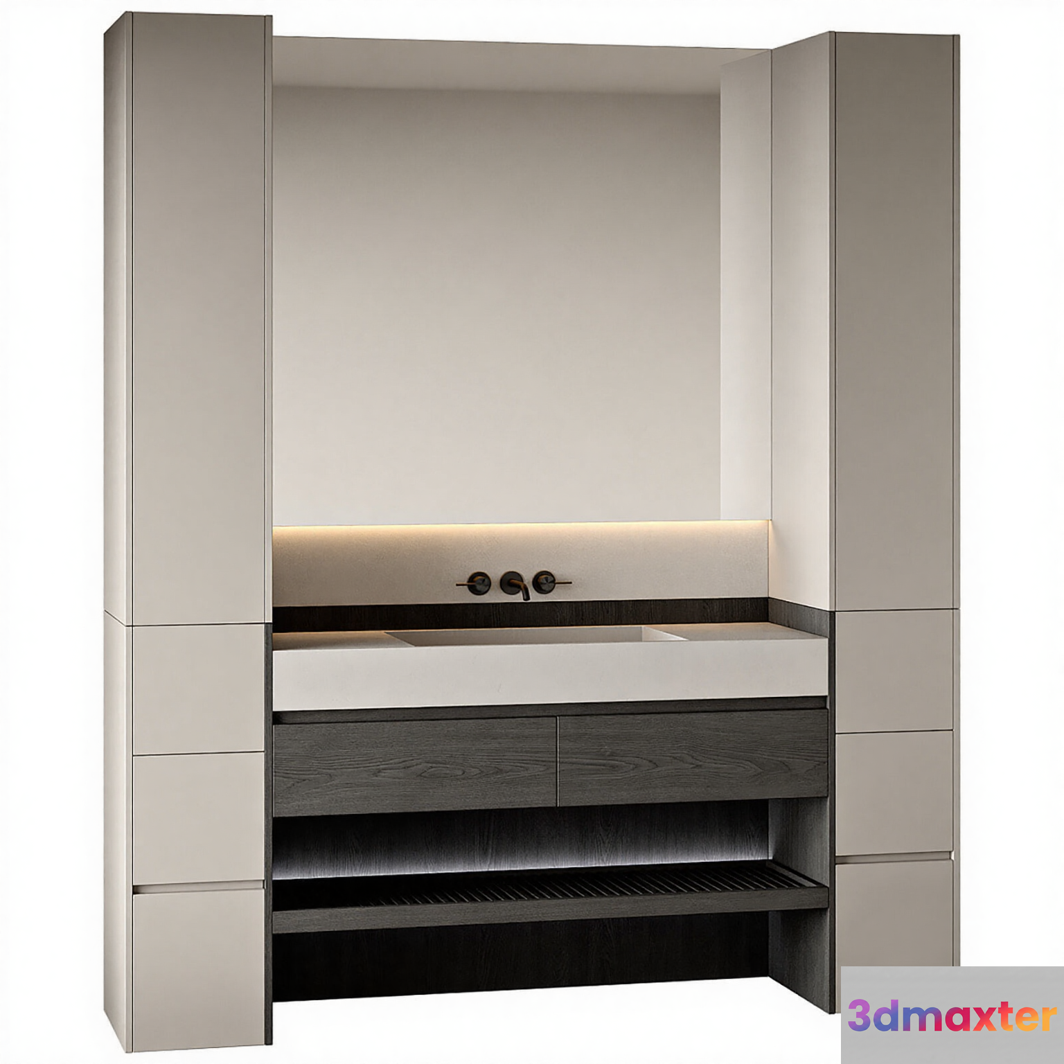 Modern Bathroom Vanity 3D Model - 3238 - VRAY Render