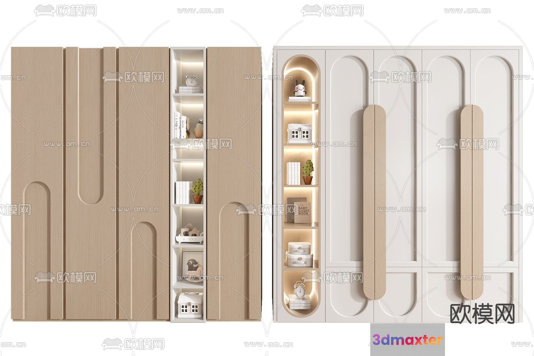A Large Modern Bookcase 3D Model - 17367 - VRAY Render