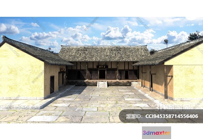 Traditional Chinese Building 3D Model - 9582 - VRAY Render